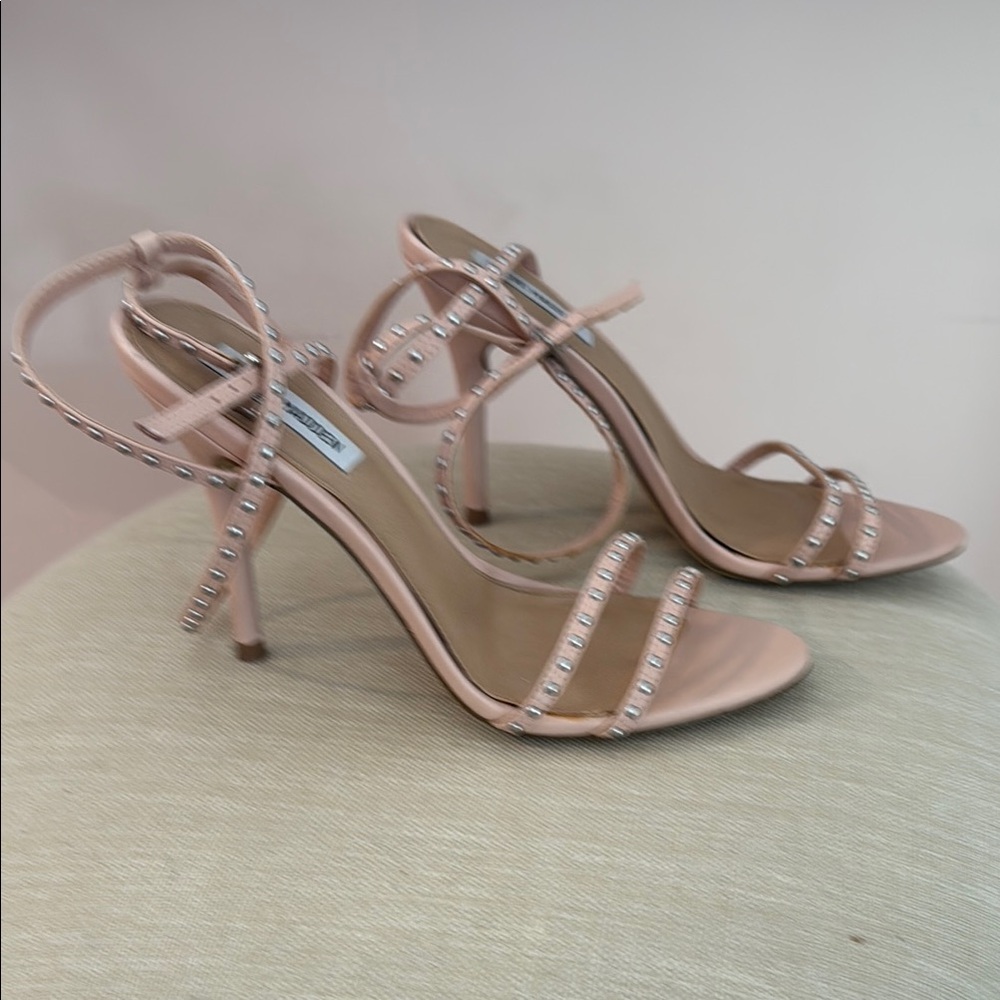 Steve Madden WISH Pink Stiletto Heels with Studded Ankle Straps